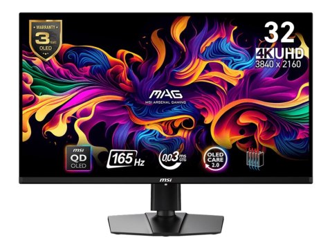 MSI MAG 321UP QD-OLED - Monitor OLED - gaming - 32" (31.5" widoczny) - 3840 x 2160 UHD @ 165 Hz - 250 cd/m² - 1500000:1 - Displa