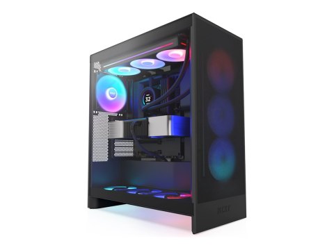 NZXT H series H7 Flow RGB - Mid tower - rozszerzenie ATX - panel boczny z oknem (szkło hartowane) - brak zasilacza - czarny mat 