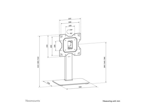 Neomounts DS45-430BL12 - Stojak - dla TV - stal - czarny - rozmiar ekranu: 23"-43" - podstawa stołowa