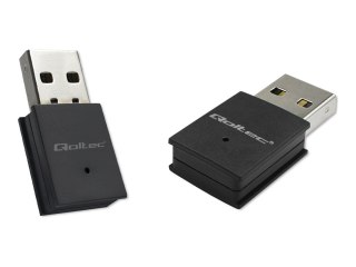 Qoltec - Adapter sieciowy - USB 2.0 - Bluetooth 4.0, 802.11b/g/n - czarny