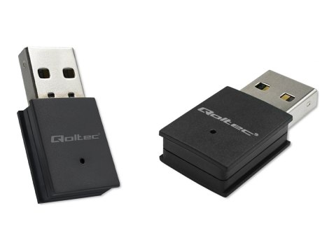 Qoltec - Adapter sieciowy - USB 2.0 - Bluetooth 4.0, 802.11b/g/n - czarny
