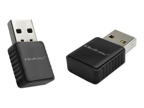 Qoltec - Adapter sieciowy - USB 3.0 - 802.11a, 802.11b/g/n - czarny
