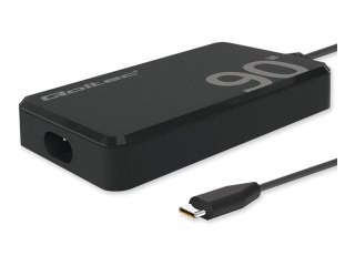Qoltec - Adapter zasilania USB-C - GaN, super szybki, smukły, Power Delivery - AC 220-240 V - 90 wat - czarny