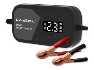 Qoltec Intelligent - Samochodowa ładowarka akumulatorów - 24 wat - 2 A - 2 złącza wychodzące (klema (czarna), klema (czerwona)) 