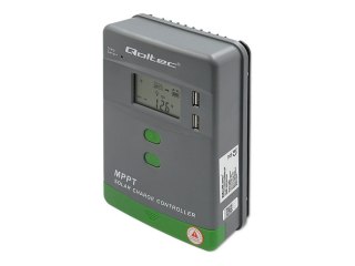 Qoltec - Konwerter mocy / ładowarka - 20A, 12/24V, z czujnikiem temperatury - AC 12/24 V - 520 wat - szary, zielony