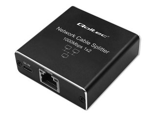 Qoltec - Przełącznik - aluminium, mini, splitter, zasilany przez USB-C - niezarządzalny - 2 x 10/100/1000 - stacjonarny