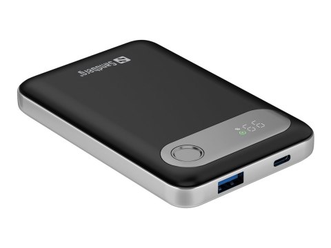 Sandberg Travel - Powerbank - 10000 mAh - 38.5 Wh - 20 wat - 4.5 A - PD - 2 złącza wychodzące (USB, USB-C)