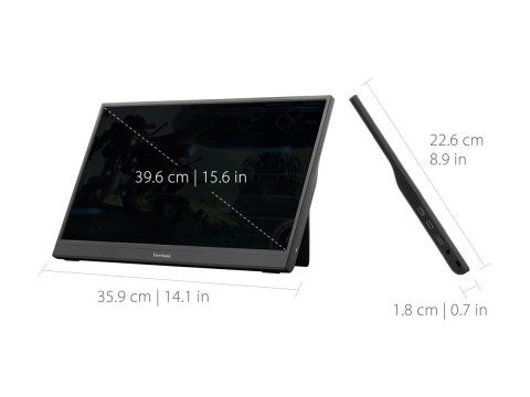 ViewSonic VX1654 - Monitor LED - gaming - 16" (15.6" widoczny) - przenośny - 1920 x 1080 Full HD (1080p) @ 144 Hz - 250 cd/m² - 