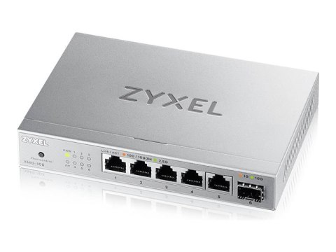 Zyxel XMG-100 Series XMG-105 - Przełącznik - bez zarządzania - 5 x 100/1000/2.5G + 1 x Gigabit SFP / 10 Gigabit SFP+ - stacjonar