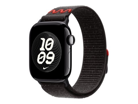 Apple Nike - Pasek do inteligentny zegarek - 42mm - 130-190 mm - głęboka czerń - dla Watch Hermès Series 7, Hermès Series 9, SE 