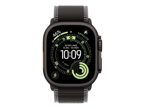 Apple - Pasek do inteligentny zegarek - 49 mm, czarne wykończenie w tytanie - rozmiar M/L - czerń/węgiel - dla Watch Hermès Seri