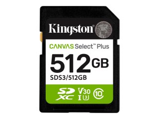 Kingston Canvas Select Plus - Karta pamięci flash - 512 GB - Video Class V30 / UHS-I U3 / Class10 - SDXC UHS-I