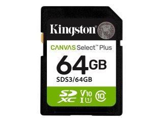 Kingston Canvas Select Plus - Karta pamięci flash - 64 GB - Video Class V10 / UHS-I U1 / Class10 - SDXC UHS-I