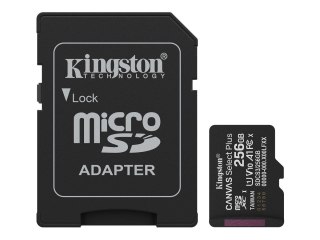 Kingston Canvas Select Plus - Karta pamięci flash (przejściówka SD w zestawie) - 256 GB - A1 / Video Class V10 / UHS-I U1 / Clas