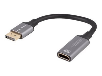 Lanberg - Adapter wideo - DisplayPort 20-pin męski do HDMI żeński - 20 cm - srebrny - obsługa 4K(3840 x 2160)