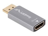 Lanberg - Adapter wideo - DisplayPort 20-pin męski do HDMI żeński - srebrny - obsługa 4K(3840 x 2160)