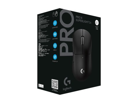 Logitech G PRO X SUPERLIGHT 2C - Mysz - 5 przyciski - bezprzewodowa, przewodowa - 2.4 GHz, USB - czarny