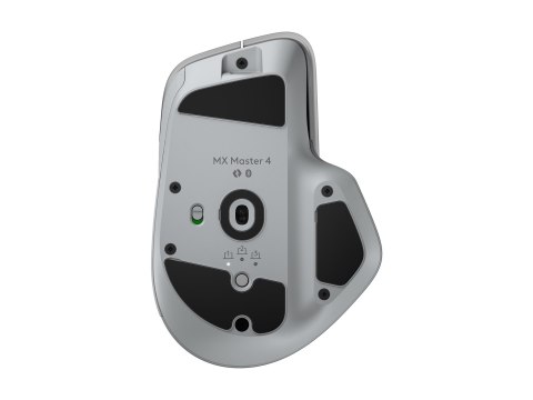 Logitech MX Master 4 - Mysz - 8 przyciski - bezprzewodowa - Bluetooth, 2.4 GHz - odbiornik bezprzewodowy USB - blada szarość