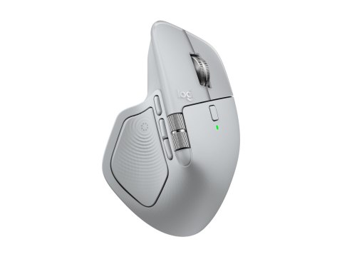 Logitech MX Master 4 - Mysz - 8 przyciski - bezprzewodowa - Bluetooth, 2.4 GHz - odbiornik bezprzewodowy USB - blada szarość
