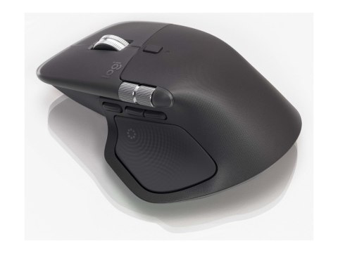 Logitech MX Master 4 - Mysz - 8 przyciski - bezprzewodowa - Bluetooth, 2.4 GHz - odbiornik bezprzewodowy USB - grafitowy