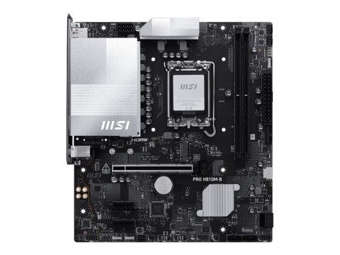 MSI PRO H810M-B - Płyta główna - ATX micro - Gniazdo LGA1851 - H810 Chipset - USB 3.2 Gen 1, USB-C 3.2 Gen2 - 2.5 Gigabit LAN - 