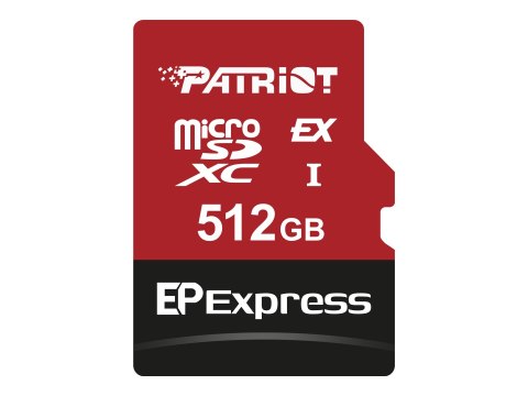 Patriot EP Series - Karta pamięci flash - 512 GB - Video Class V30 / UHS-I U3 / Class10 - microSDXC UHS-I