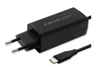 Qoltec - Adapter zasilania USB-C - 3-4,5A, 5-20V, GaN, USB-C 3.1 - AC 220-240 V - 90 wat - czarny