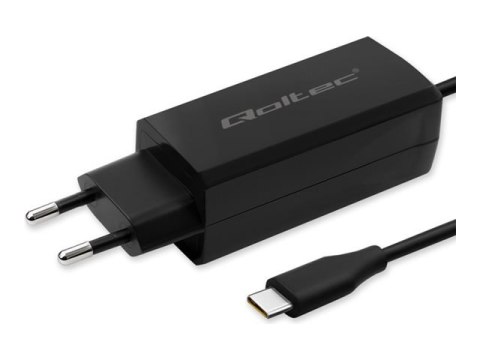 Qoltec - Adapter zasilania USB-C - 3-4,5A, 5-20V, GaN, USB-C 3.1 - AC 220-240 V - 90 wat - czarny