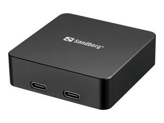 Sandberg 3in1 - Bezprzewodowy powerbank - 5000 mAh - 18.5 Wh - 20 wat - 3 A - PD - 2 złącza wychodzące (USB-C)