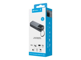 Sandberg All-in-1 - Powerbank - 5 / 9 / 12 / 15 / 20 V - 130 wat - litowo-polimerowa - 20000 mAh - 72 Wh - złącza wyjściowe: 2