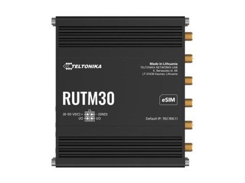 Teltonika RUTM30 - Router bezprzewodowy - WWAN przełącznik 1-portowy - 1GbE, PPP - Wi-Fi 5 - Dwuzakresowy - 5G, 4G, 3G - montowa