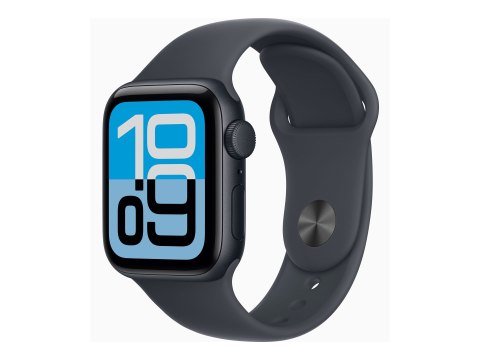 Apple Watch SE 3 (GPS) - 40 mm - północne aluminium - inteligentny zegarek z pasek sportowy - guma fluorokarbonowa - północ - ro