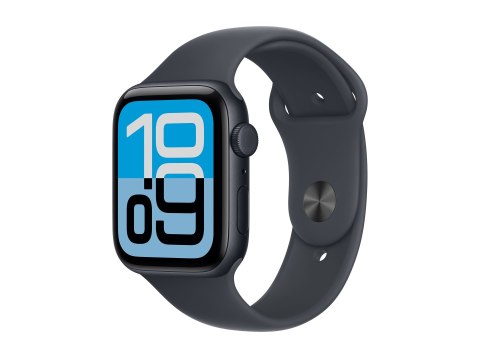 Apple Watch SE 3 (GPS + Cellular) - 44 mm - północne aluminium - inteligentny zegarek z pasek sportowy - guma fluorokarbonowa - 