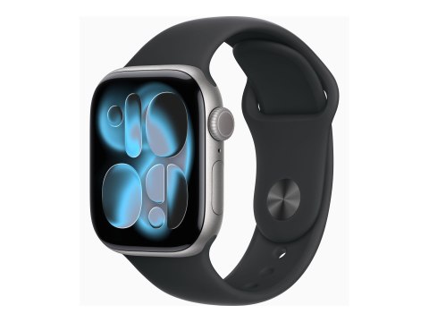 Apple Watch Series 11 (GPS) - 42 mm - szary aluminiowy - inteligentny zegarek z pasek sportowy - guma fluorokarbonowa - czarny -