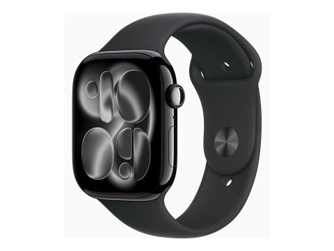 Apple Watch Series 11 (GPS) - 46 mm - aluminium w kolorze jet black - inteligentny zegarek z pasek sportowy - guma fluorokarbono