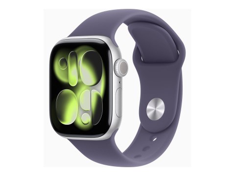 Apple Watch Series 11 (GPS + Cellular) - 42 mm - srebrny aluminium - inteligentny zegarek z pasek sportowy - guma fluorokarbonow