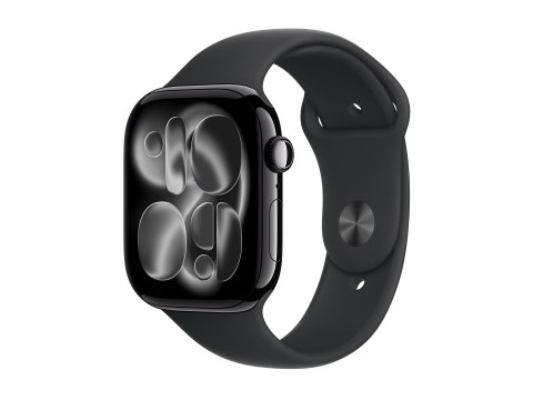 Apple Watch Series 11 (GPS + Cellular) - 46 mm - aluminium w kolorze jet black - inteligentny zegarek z pasek sportowy - guma fl