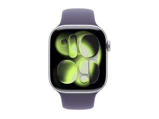 Apple Watch Series 11 (GPS + Cellular) - 46 mm - srebrny aluminium - inteligentny zegarek z pasek sportowy - guma fluorokarbonow