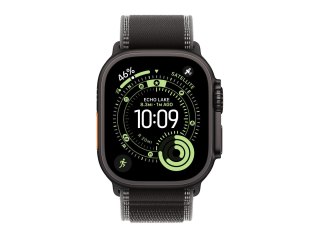 Apple Watch Ultra 3 - 49 mm - czarny tytan - Tak inteligentny zegarek z Trail Loop - splot nylonowy - czarny/węglisty - rozmiar 