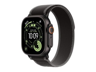 Apple Watch Ultra 3 - 49 mm - czarny tytan - Tak inteligentny zegarek z Trail Loop - splot nylonowy - czarny/węglisty - rozmiar 