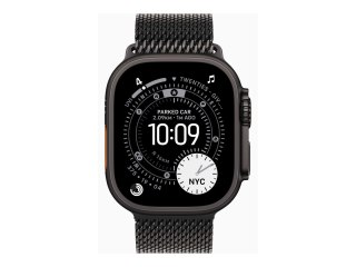 Apple Watch Ultra 3 - 49 mm - czarny tytan - Tak inteligentny zegarek z pętla mediolańska - rozmiar opaski: S - 64 GB - LTE, NFC