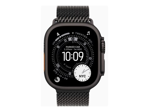Apple Watch Ultra 3 - 49 mm - czarny tytan - Tak inteligentny zegarek z pętla mediolańska - rozmiar opaski: S - 64 GB - LTE, NFC