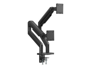 DIGITUS - Zestaw do montażu (uchwyt na dwa monitory) - dla panel płaski/zakrzywiony - 2 x 20 kg - stal, aluminium, plastik - cza