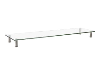Gembird - Stojak - dla 2 panele płaskie - duże - stainless steel, szkło hartowane