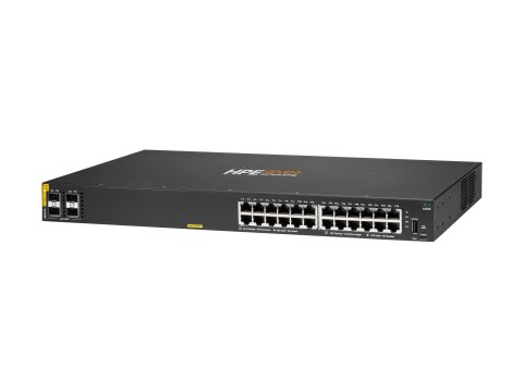 HPE Aruba Networking CX 6000 24p 10M/100M/1G Class4 PoE 4p SFP 1G 370W Switch - Przełącznik - Tak - 24 x 10/100/1000 (PoE+) + 4 