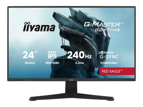 Iiyama G-MASTER Red Eagle G2471HS-B1 - Monitor LED - gaming - 24" - 1920 x 1080 Full HD (1080p) @ 240 Hz - Fast IPS - 350 cd/m² 
