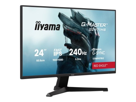 Iiyama G-MASTER Red Eagle G2471HS-B1 - Monitor LED - gaming - 24" - 1920 x 1080 Full HD (1080p) @ 240 Hz - Fast IPS - 350 cd/m² 