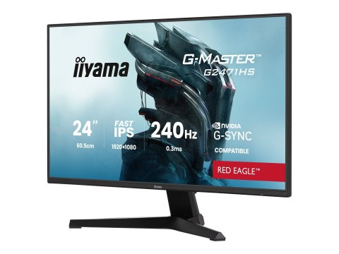 Iiyama G-MASTER Red Eagle G2471HS-B1 - Monitor LED - gaming - 24" - 1920 x 1080 Full HD (1080p) @ 240 Hz - Fast IPS - 350 cd/m² 