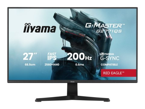 Iiyama G-MASTER Red Eagle G2771QS-B1 - Monitor LED - gaming - 27" - 2560 x 1440 WQHD @ 200 Hz - Fast IPS - 350 cd/m² - 1200:1 - 