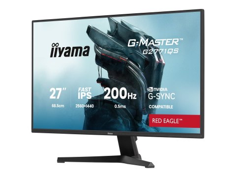 Iiyama G-MASTER Red Eagle G2771QS-B1 - Monitor LED - gaming - 27" - 2560 x 1440 WQHD @ 200 Hz - Fast IPS - 350 cd/m² - 1200:1 - 